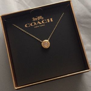 Coach Rose Gold Rhinestone Necklace